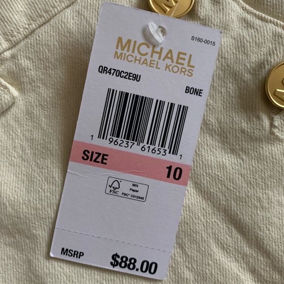 NWT MICHAEL KORS BONE MINI DENIM JEAN SKIRT SIZE 10 - Picture 9 of 9